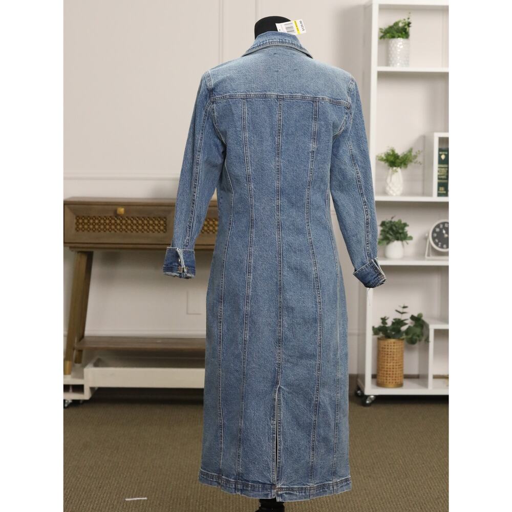 Habitual Denim Midi Shirt Dress Button Front Collared Balsam Blue NWT Medium - Picture 3 of 13